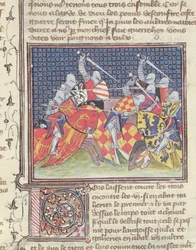 Ms 3480 Knights in Battle, z Livre de Messire Lancelot du Lac