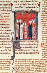 Ms 372 fol.161 Scena chrztu z Decrets de Gratien