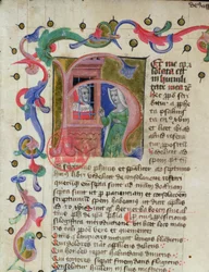 Ms 3859 Miniatura filozofa Boecjusza (ok. 480-524) w więzieniu