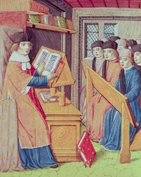 Ms 493 fol.56r Nauczanie z Les Georgics Wergiliusza z komentarzem Serwiusza, 1469