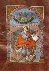 Ms 4 fol.101v Św. Łukasz, z Ewangelii Św. Riquiera, ok.800