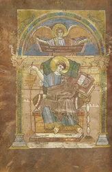 Ms 4 fol.17v Św. Mateusz, z Ewangelii Św. Riquiera, ok.800