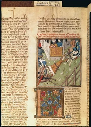 Ms 622 fol.221v Tortura Brunhildy z Des Hommes Illustres, c.1460
