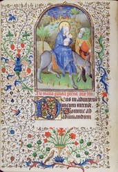 Ms 66 f.55v Ucieczka do Egiptu, z księgi godzin, Amiens