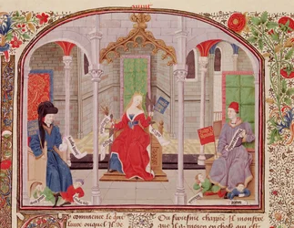 Ms 927 Fol.71v Teoria sprawiedliwości, z Etyki, Polityki i Ekonomii Arystotelesa (384-322 pne)