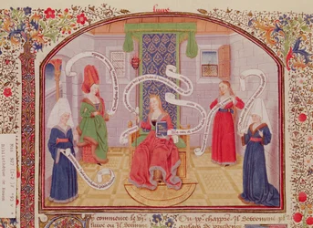 Ms 927 Fol.93v Teoria cnót intelektualnych, z Etyki, Polityki i Ekonomii Arystotelesa (384-322 pne)