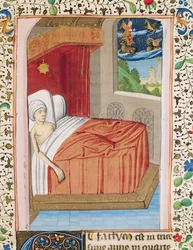 Ms H 7 fol.76r Wizja Ezechiela, z Biblii Jana XXII