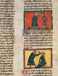 Pani H 89 fol.3 Lekarze leczący chorych, z wydania Księgi Chirurgii Rogiera de Salerne