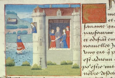 Pani Hunter 252 f.127v Małżeństwo, z Les Cent Nouvelles Nouvelles, 1462