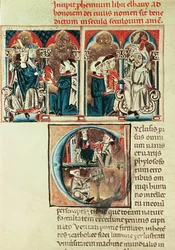 Pani Lat. 6912 fol.1v Żydowski uczony przedstawiający Filipowi dAnjou . tłumaczenie traktatu arabskiego