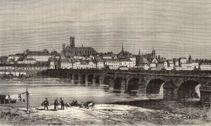 Nevers - Nievre en region Burgundy - rycina w „La France illustree: geografia, historia, administracja statystyczna” autorstwa V.-A. Słodowo-Brązowy. 1884