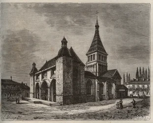 Notre Dame de Wassy - Haute-Marne w regionie Szampania-Ardeny - rycina w „La France illustrée: geografia, historia, administracja statystyczna” autorstwa V.-A. Słodowy Brąz. 1884
