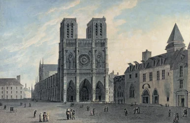 Notre Dame, początek XIX w. (kolor grawerowany)