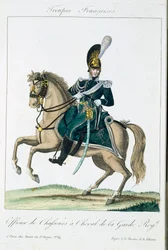 Oficer Królewskiej Gwardii Konnej, z Troupes Francaises, wyd. w Basset, Paryż, c.1790