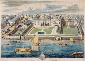 Old Somerset House on the Strand, grawerowane przez Jeana Benoita Wincklera