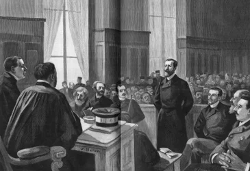 Otwarcie obrad Ligi Patriotów w 1889 r. Prezydent Gillet, Naquet, Laisant, Laguerre, Deroulede, Richard, Turquet, Gallian.