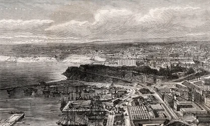 Oran - Algieria - grawer w „”La France illustree: geografia, historia, administracja statystyczna”” autorstwa V.A. Słodowo-Brązowy. 1884