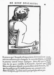 Strona z „Traktatu o człowieku”, René Descartes
