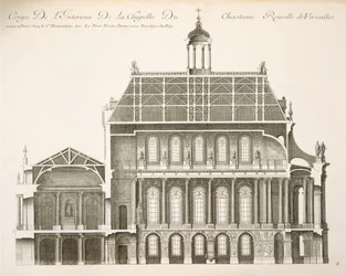 Palais du Louvre: Kaplica Królewska, sekcja, ok. 1720