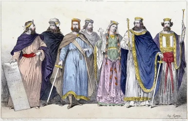 Pharamond, Clodion, Merovee, Childeric, Clotilde, Clovis 1er i Childebert 1er - w „Monarchii francuskiej w drukach””