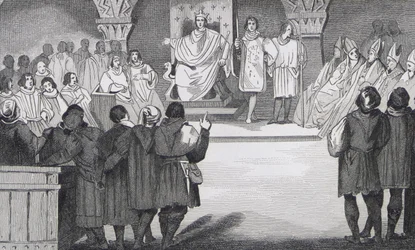 Philippe IV (1268-1314) le Bel ponownie jednoczy Stany Generalne w Luwrze, z „Histoire de France” Colarta, opublikowanej ok. 1840 r.