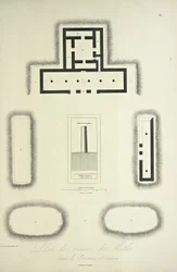 Plan ruin Mitla w prowincji Oaxaca, ilustracja z „Widoków Kordylierów i pomników ludów tubylczych Ameryki” autorstwa Alexandra von Humboldta i Aime Bonpland