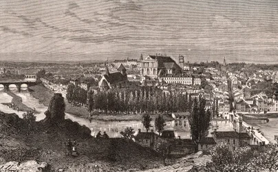 Poitiers - rycina w „La France illustrée: geografia, historia, administracja statystyczna” autorstwa V.A. Malt-Browna. 1884