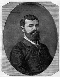 Portret Henri-Paula (Henri Paul) Nenota (1853-1934), francuskiego architekta, który zaprojektował Nową Sorbonę w Paryżu. Grawerowanie w ""Wspaniałym Świecie""