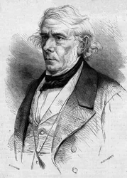 Portret Victora Cousina (1792-1867), francuskiego filozofa i polityka, członka Academie Francaise. Grawer w „Le Monde Illustre” nr 511 z 26 stycznia 1867 r.