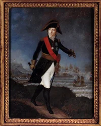 Pełnowymiarowy portret marszałka Louisa Alexandre Berthier (1753-1815) Anonimowy obraz