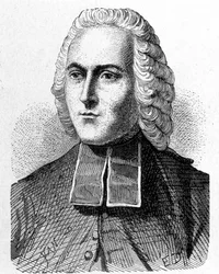 Portret Abbe Jean Antoine (Jean-Antoine) Nollet (1700 - 1770), francuski fizyk - w „Album de la Science; wybitni naukowcy; Wielkie odkrycia”” 1896.