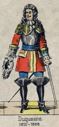 Portret Abrahama, markiza Duquesne (1610 - 1688), francuskiego Marina. Wizerunek Epinal z końca XIX wieku.