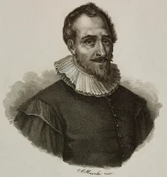 Portret Adama de Craponne (1526-1576), francuskiego inżyniera, rycina Marchi