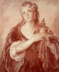 Portret Adrienne Lecouvreur (1692-1730), francuskiej artystki dramatycznej. Rysunek Philippe