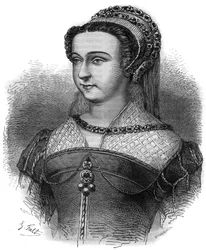 Portret Anny Oston, heretyczki, kochanki papieża Sykstusa V (Felice Peretti znana jako Sykstus V lub Sykstus V lub Sisto V