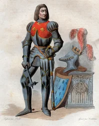 Portret Artura III księcia Bretanii (1393-1458), lorda Parthenay, hrabiego (hrabiego) Richmond, księcia Bretanii, hrabiego Montfort i francuskiego konstabla.