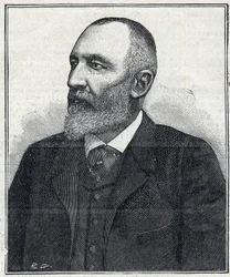 Portret Auguste Scherer-Kestner (Scheurer Kestner) (1833-1899), chemika, przemysłowca i polityka alzackiego. Rycina z 1897 r. Ze zbiorów prywatnych.