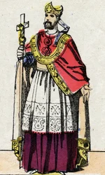 Portret Bonifacego (v.675-754), arcybiskupa Moguncji, który ewangelizował Niemcy i zreorganizował Franc Clerge.