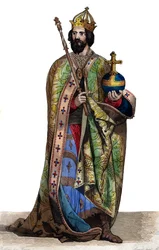 Portret Karola Wielkiego (742-814), króla Franków.