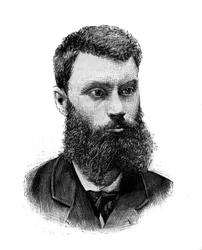 Portret Charlesa Camille Pelletana (1846-1915), francuskiego polityka, dziennikarza i pisarza. Grawerowanie w „”Świat Ilustrowany”, 2 stycznia