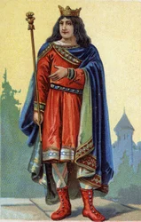 Portret Childeberta III, króla franków od 695 do 711.