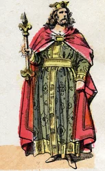 Portret Childeberta I (w. 497 - 558), króla Franków.