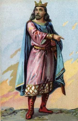 Portret Clotaire (Clothaire) II, króla franków (584-629).