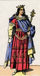 Portret Clovis III, króla franków od 691 do 695.