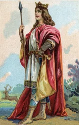 Portret Chlodwiga III, króla franków od 691 do 695.