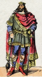 Portret Clovis I (w. 466 - 511), króla Franków.