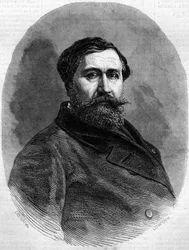Portret hrabiego Alfreda Emiliena de Nieuwerkerke (1811-1892), francuskiego rzeźbiarza i wysokiego urzędnika. Grawer w „”Le Monde Illustré””n°212 z dnia 4 maja 1861 r.