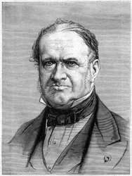 Portret Elie de Beaumont (1798-1874), francuskiego geologa. Grawerowanie w „” Le Monde Illustré”” nr 912 z 3 października