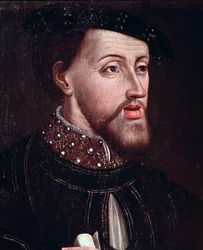 Portret cesarza Karola V (1500-1558) Szczegół Anonimowy obraz szkoły francuskiej XVI-wieczne musee Chantilly Conde