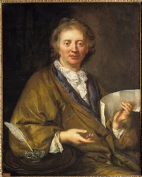 Portret Francois Couperina (1668-1733), dit Couperin le Grand, francuskiego kompozytora i organisty. Anonimowy obraz z XVII wieku. olej na płótnie, 90 x 73 cm. - Portret Francois Couperina (1668-1733), znanego jako Couperin Wielki, francuskiego kompozytora